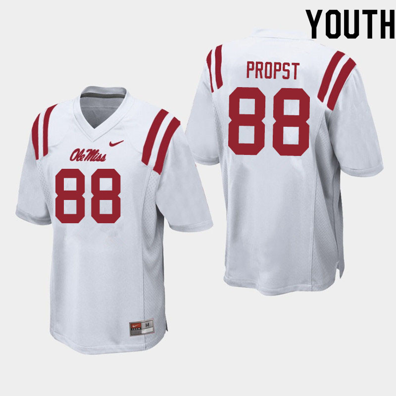 Jack Propst Ole Miss Rebels NCAA Youth White #88 Stitched Limited College Football Jersey OLC8858NJ